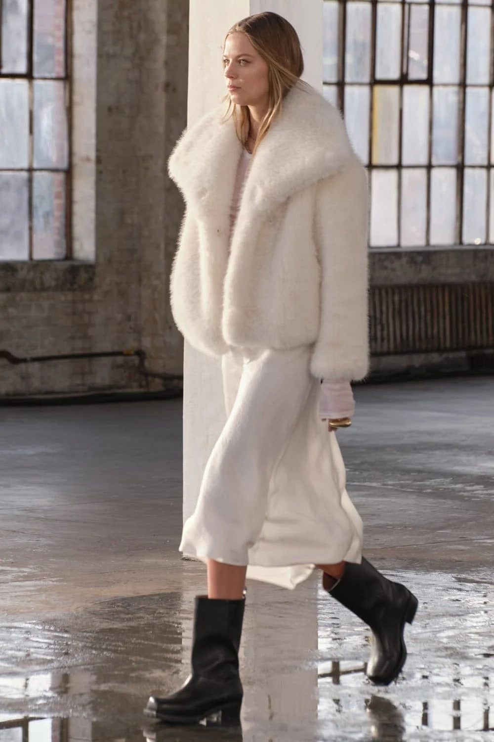 Oversized pelsjakke til damer
