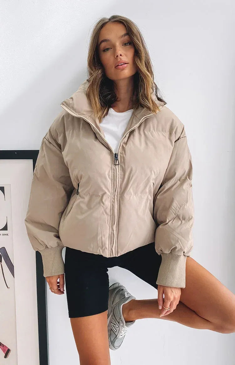 Oversized pufferjakke til damer
