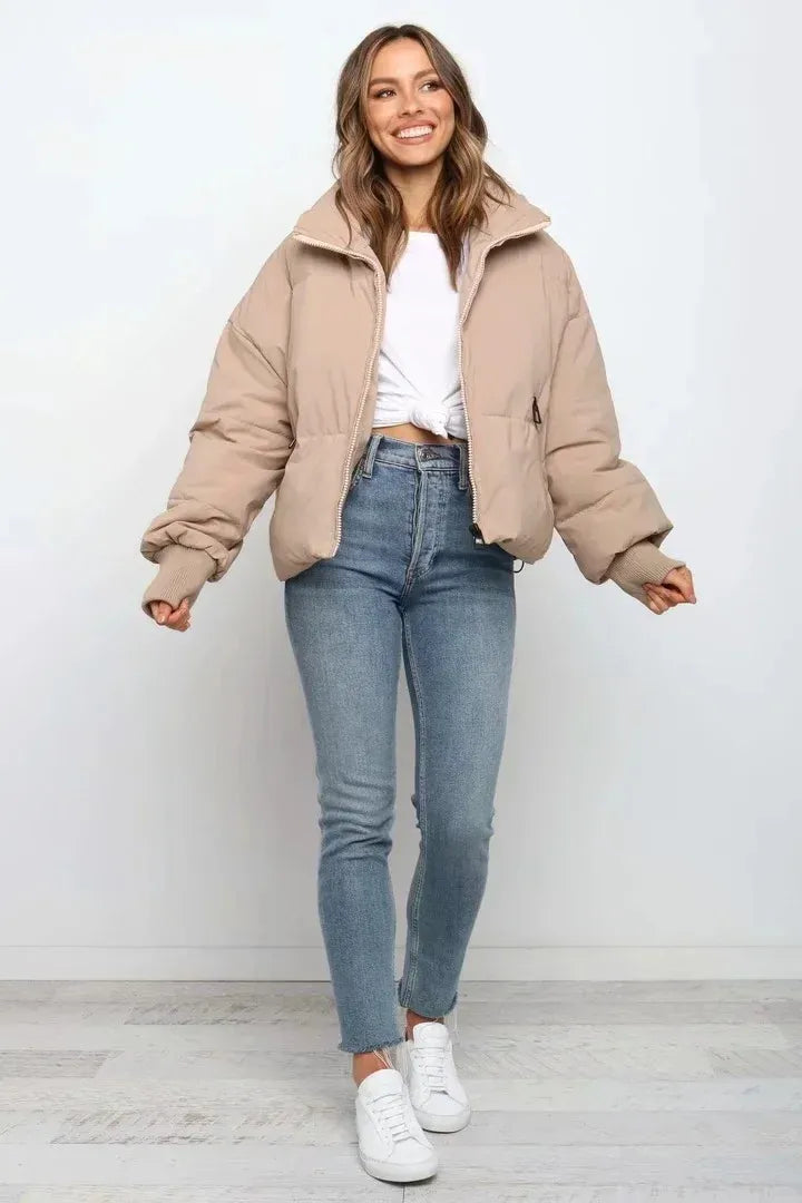 Oversized pufferjakke til damer