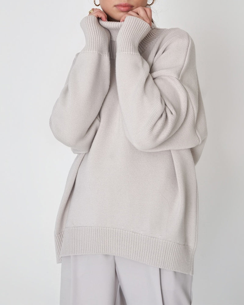 Oversized rullekravestrik til damer