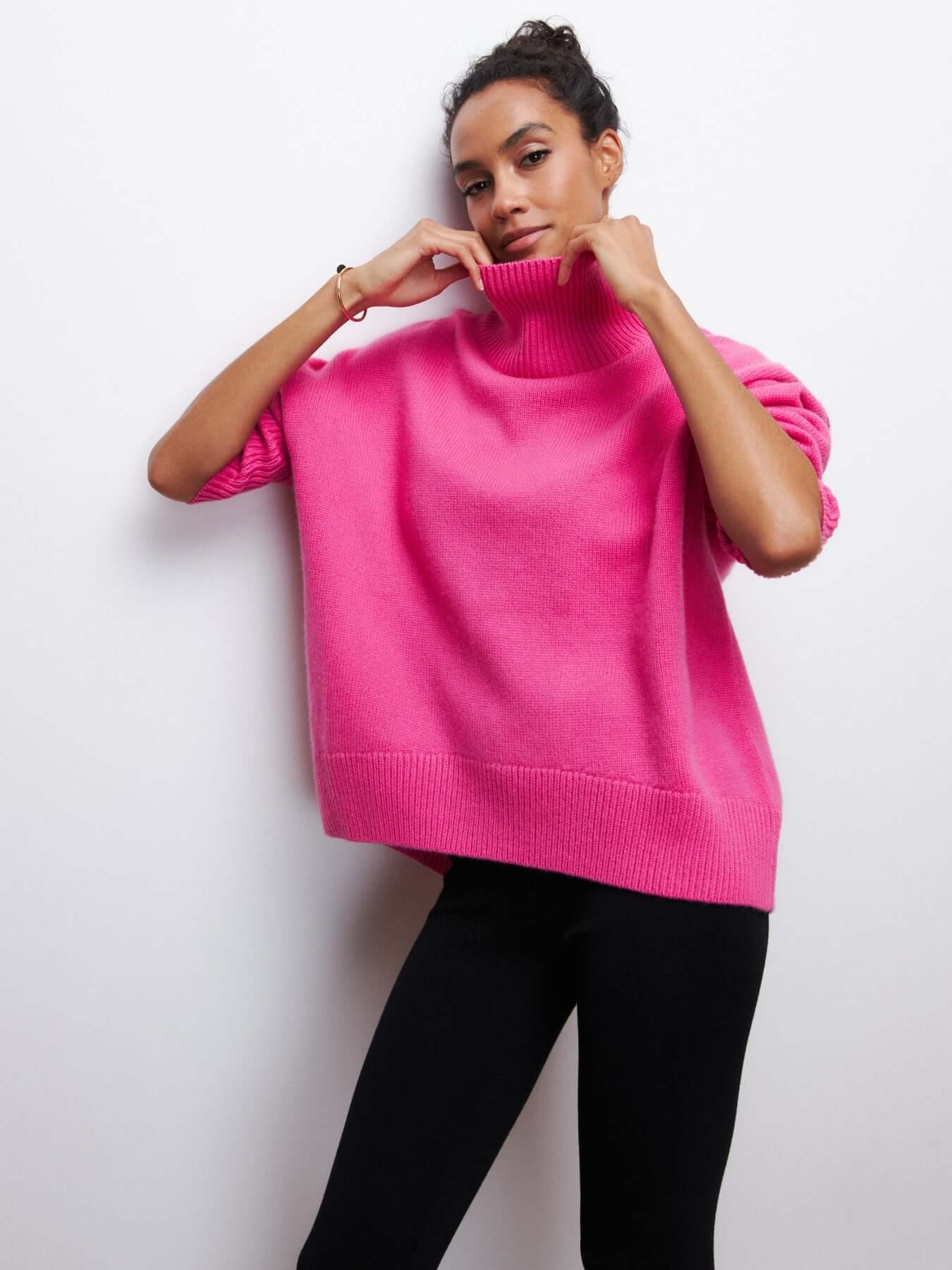 Oversized rullekravestrik til damer