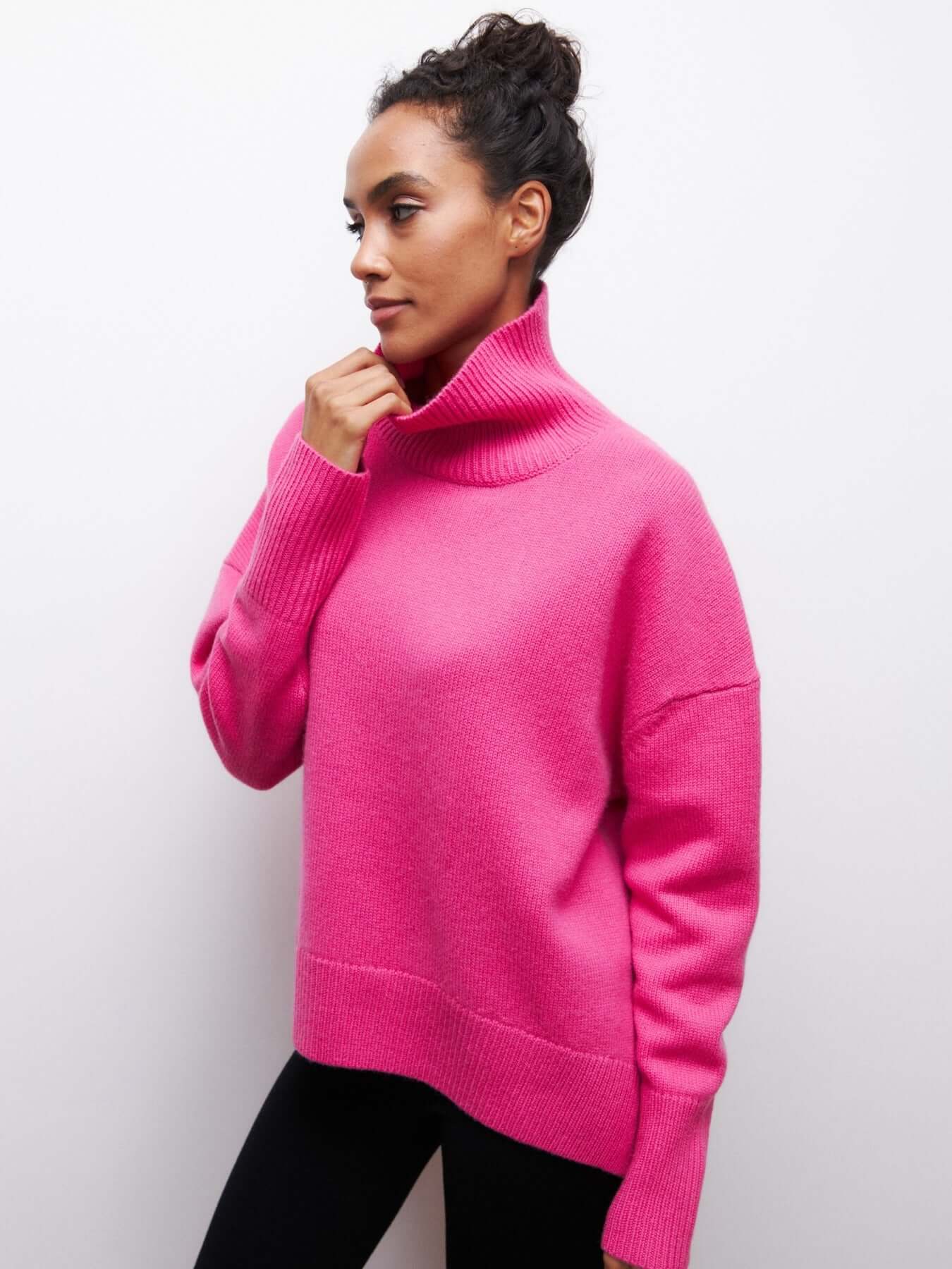 Oversized rullekravestrik til damer