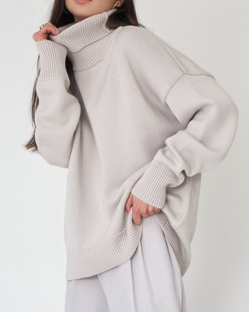 Oversized rullekravestrik til damer