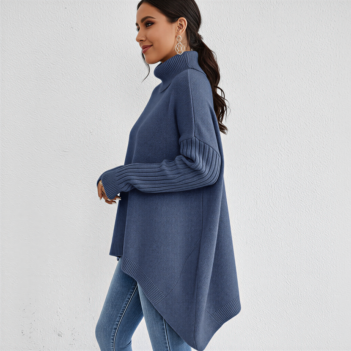 Oversized rullekravesweater til damer