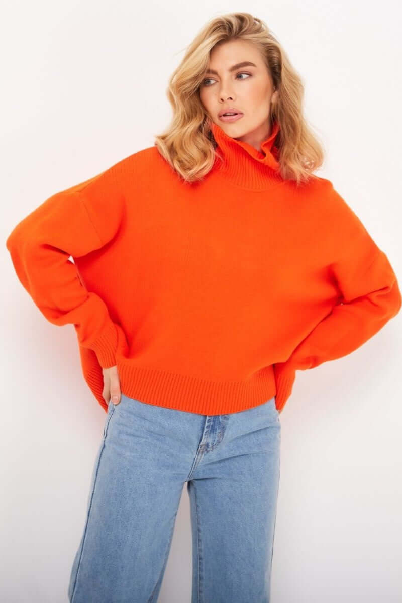 Oversized rullekravetrøje til damer