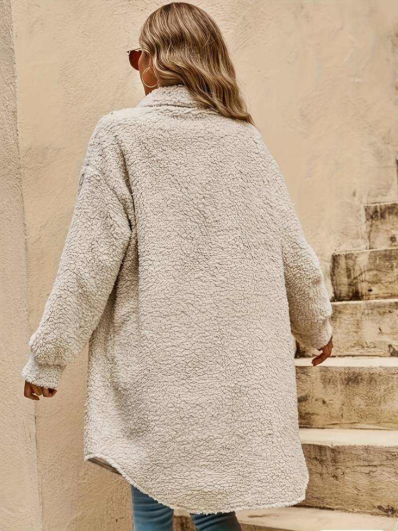 Oversized sherpafrakke til damer