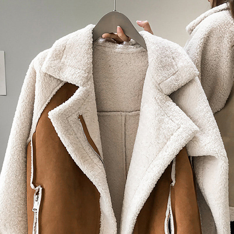 Oversized sherpajakke til damer