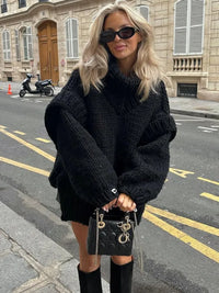 Oversized strikkjole til damer