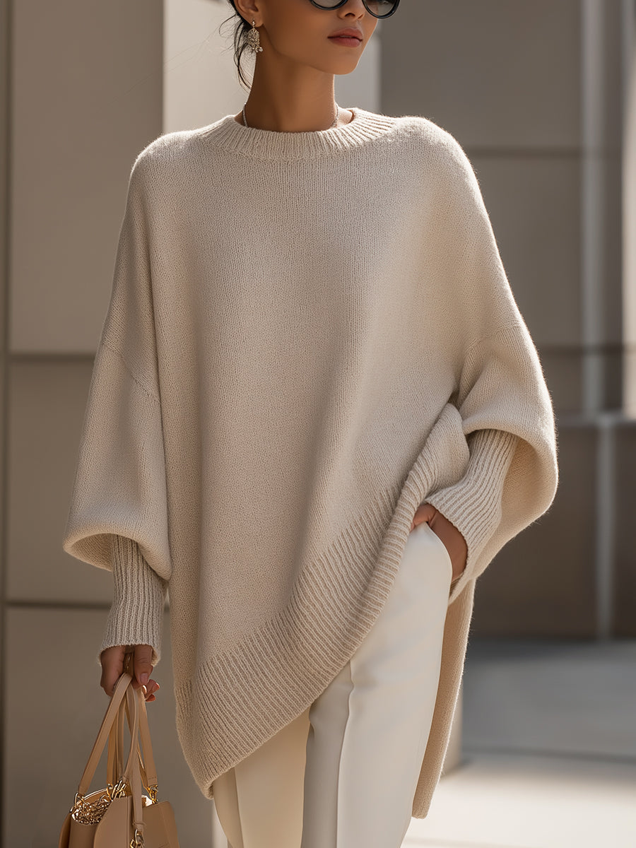 Oversized sweater med flagermusærmer til damer