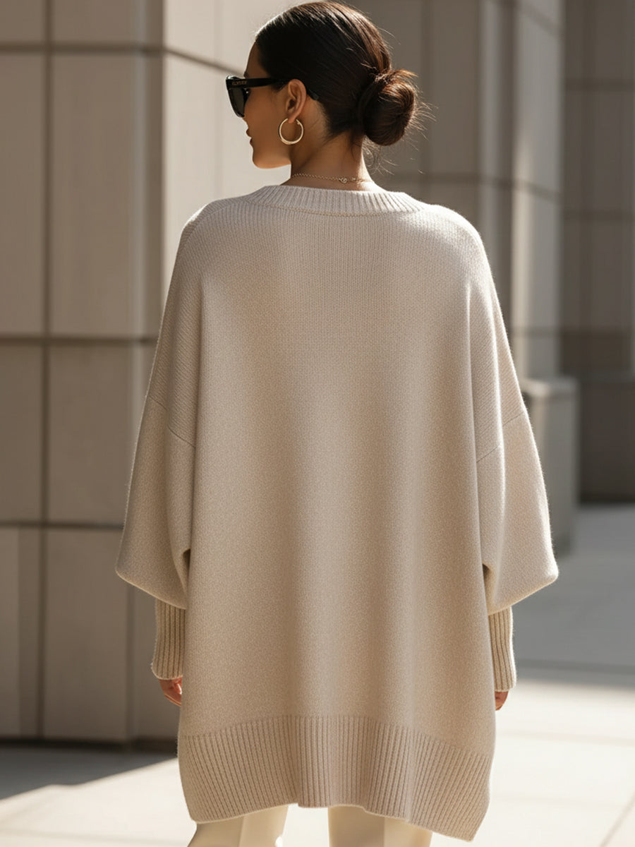 Oversized sweater med flagermusærmer til damer