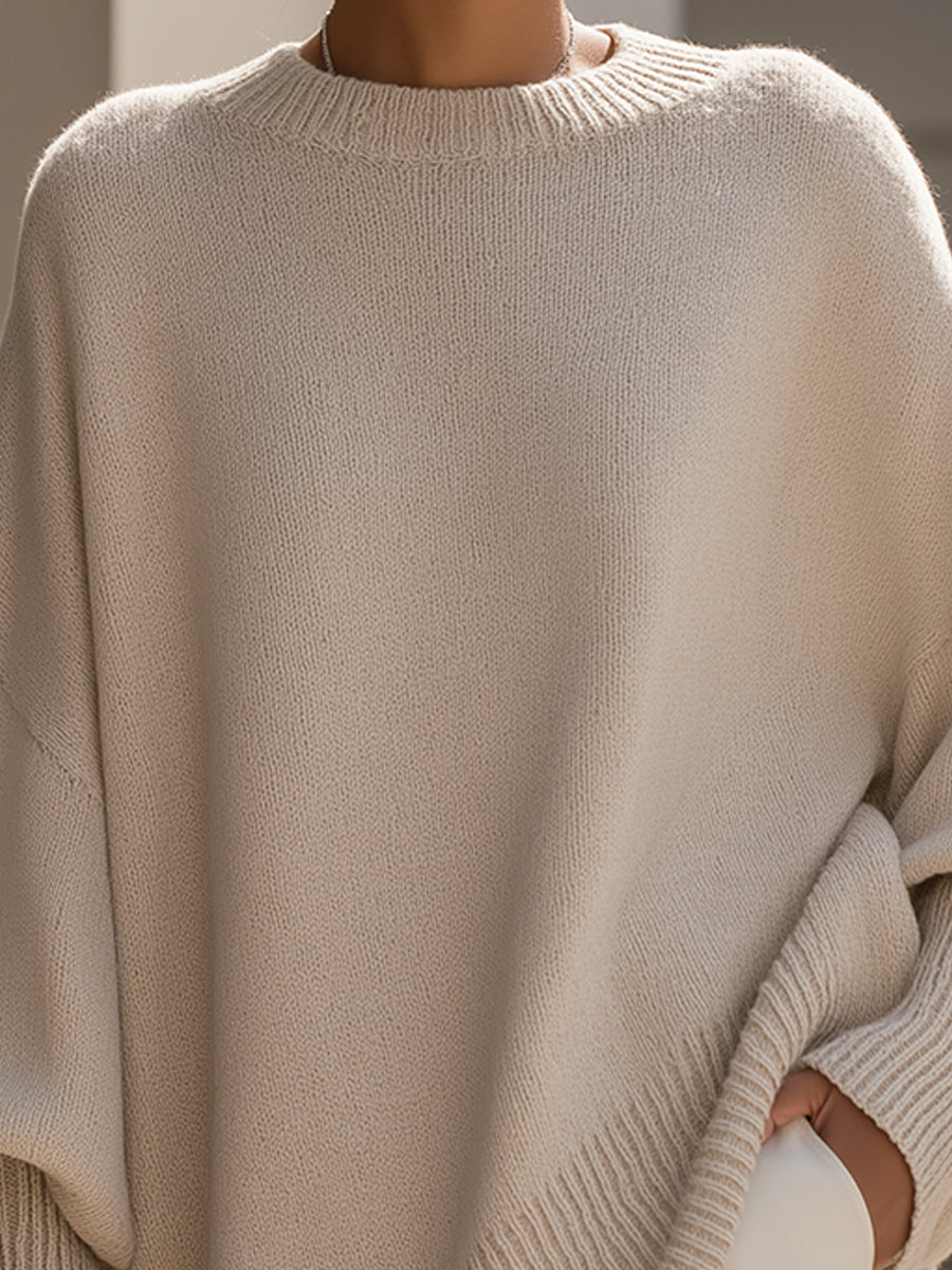 Oversized sweater med flagermusærmer til damer