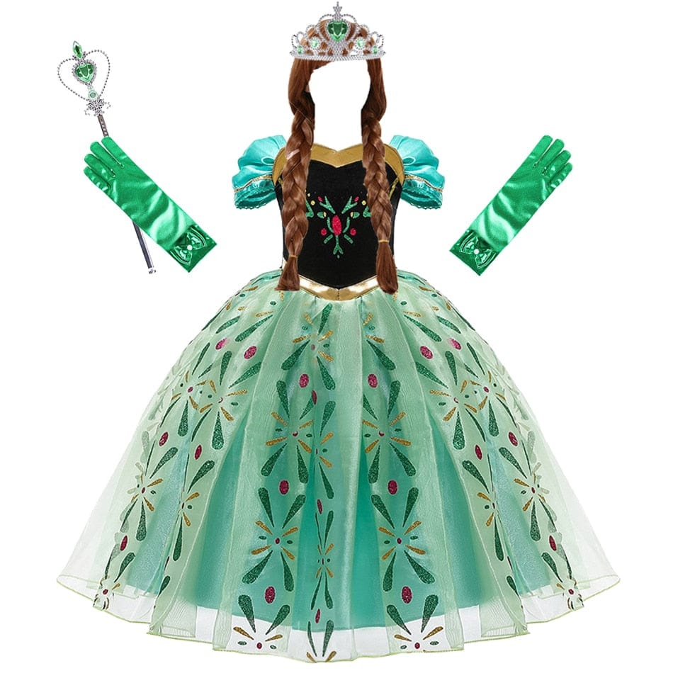 Prinsesse Anna Frost-kostume til piger