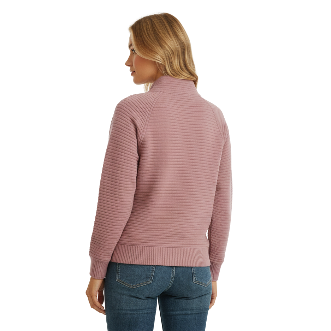 Pullover med halv lynlås