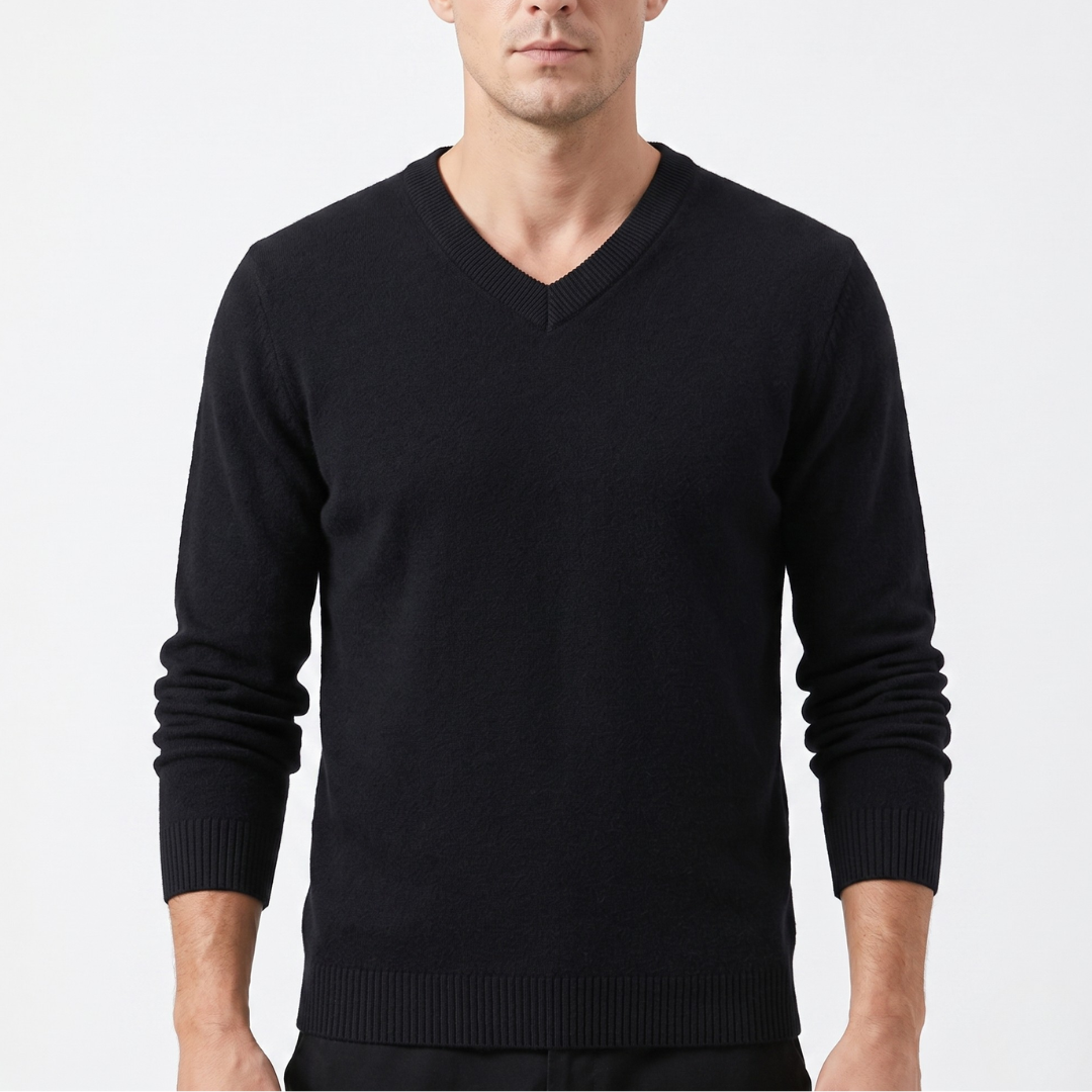 Pullover med V-hals