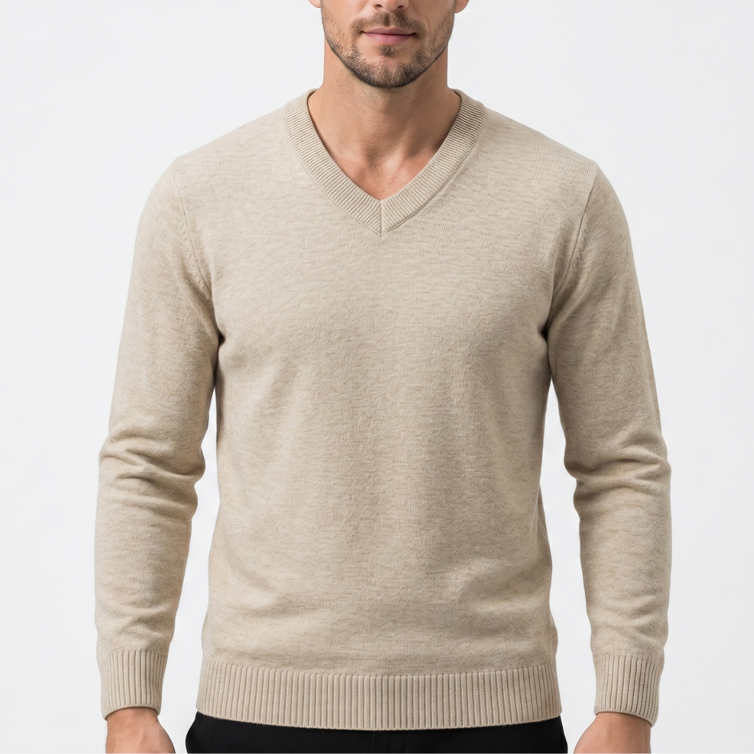 Pullover med V-hals