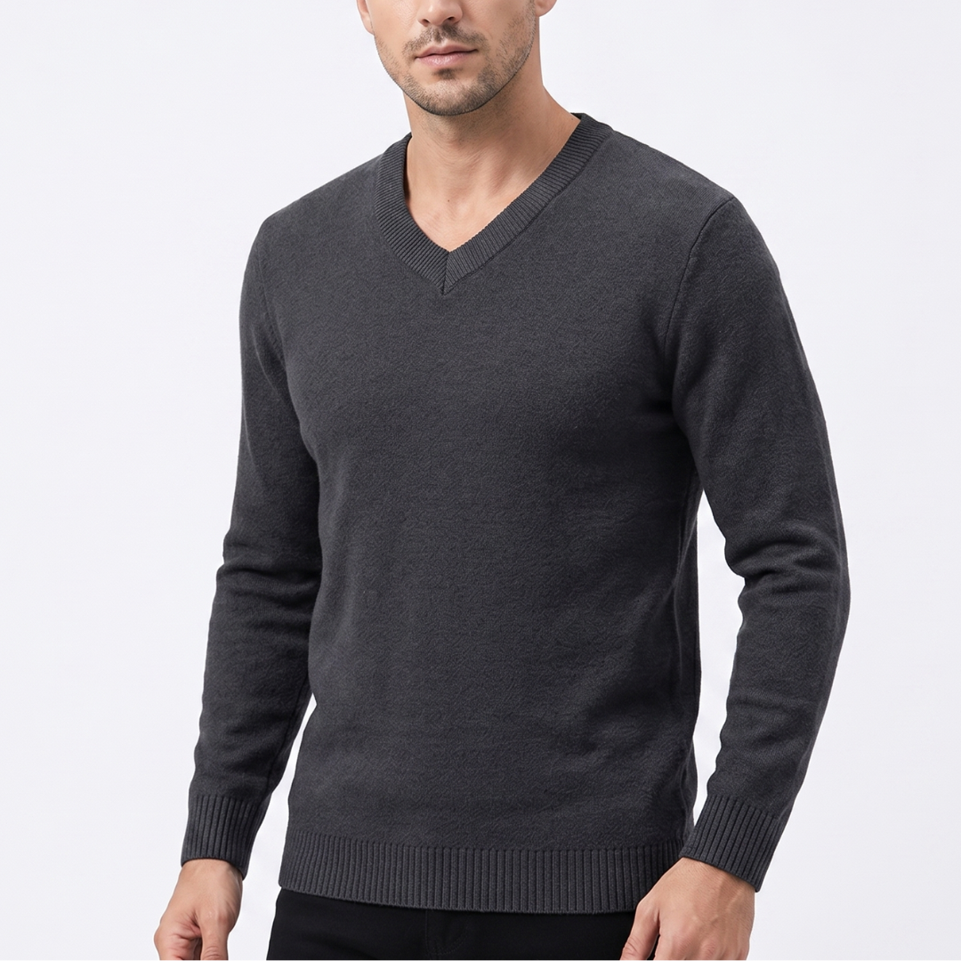 Pullover med V-hals