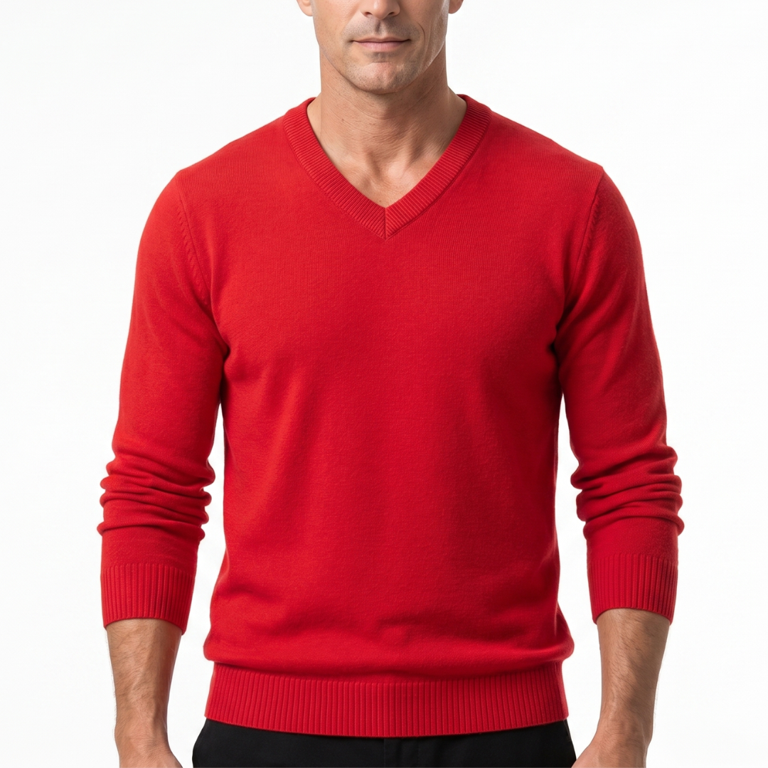 Pullover med V-hals