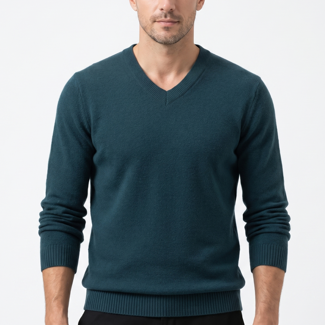 Pullover med V-hals