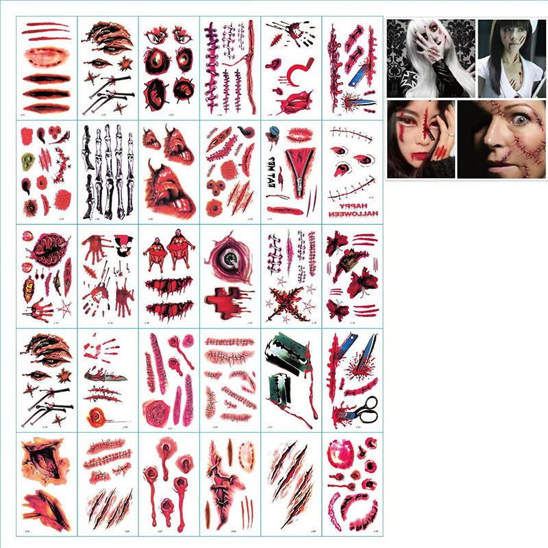 Realistiske halloween-horrortatoveringer - Fuldend din halloween-makeup!