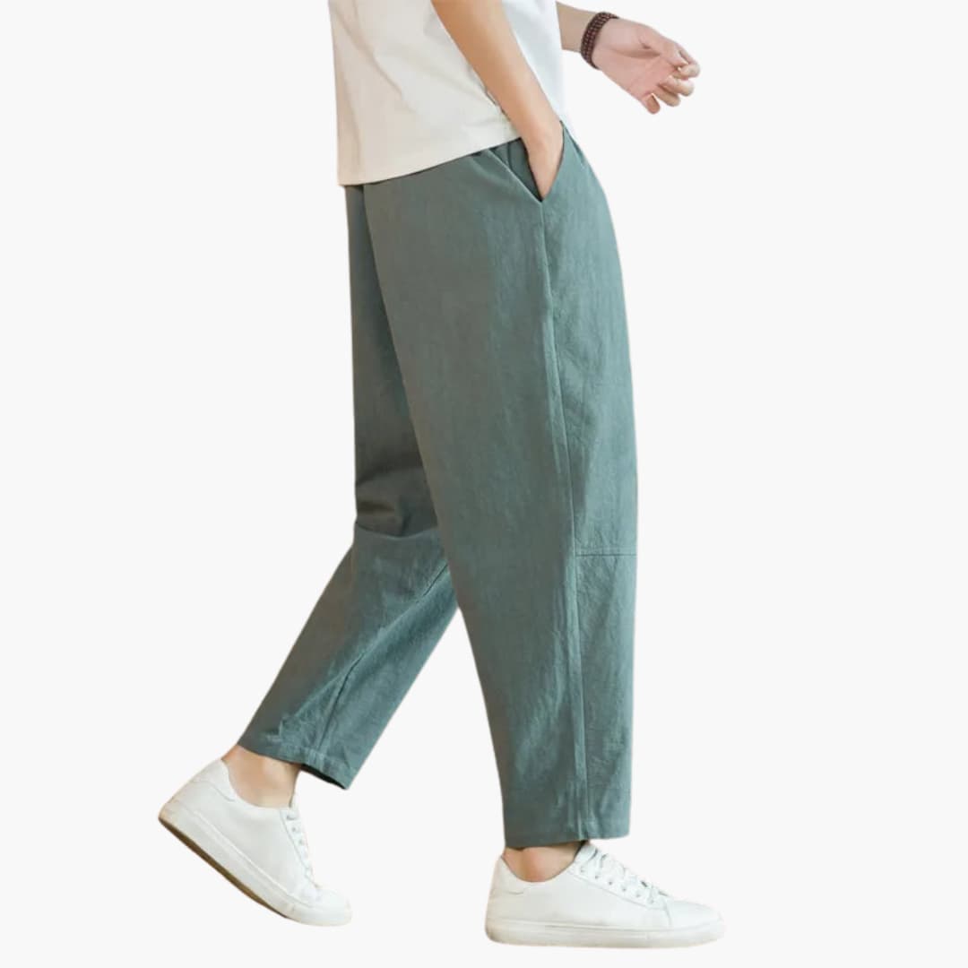Relaxed fit cropped herrebukser