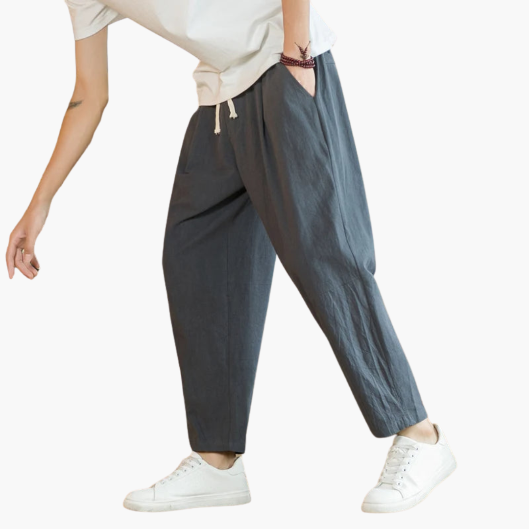 Relaxed fit cropped herrebukser