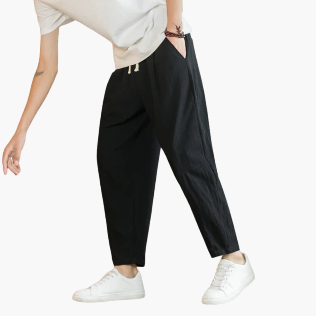 Relaxed fit cropped herrebukser