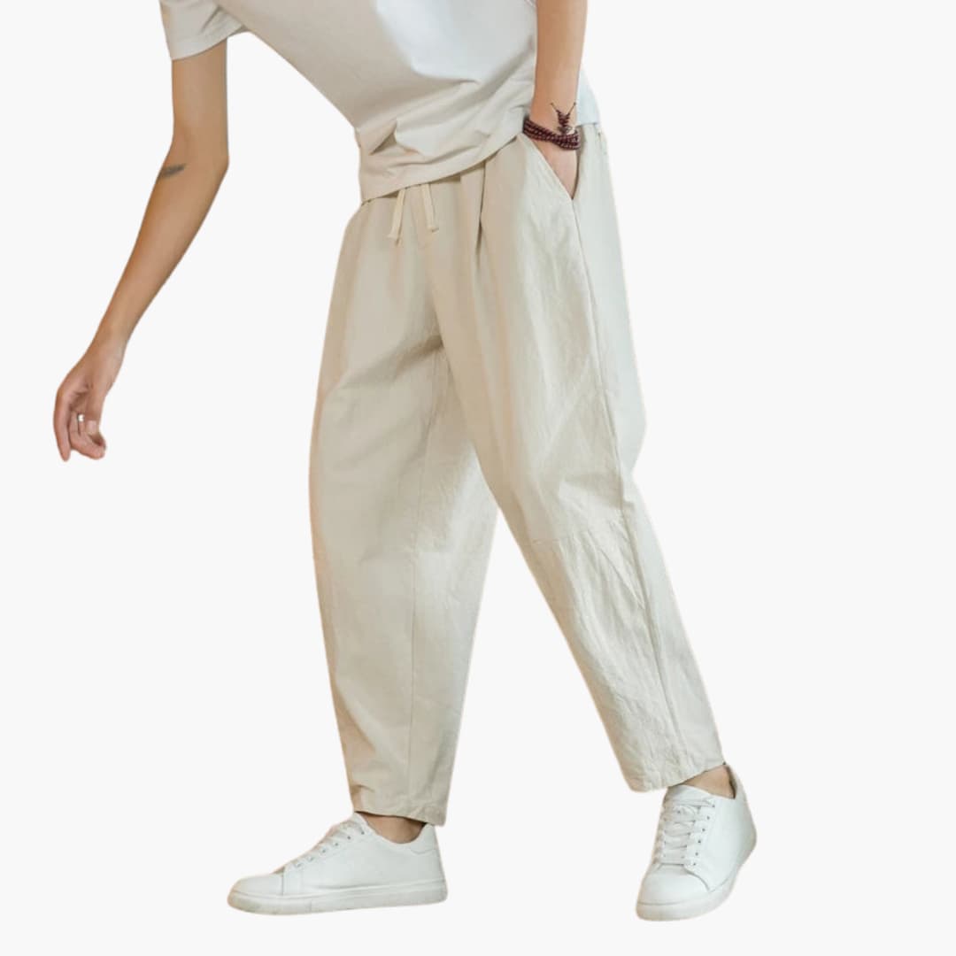 Relaxed fit cropped herrebukser