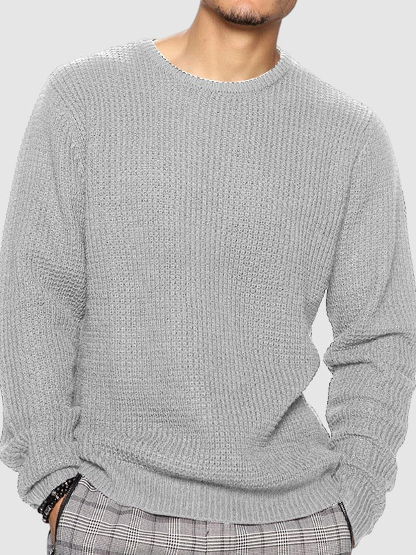 Relaxed fit herresweater med rund hals