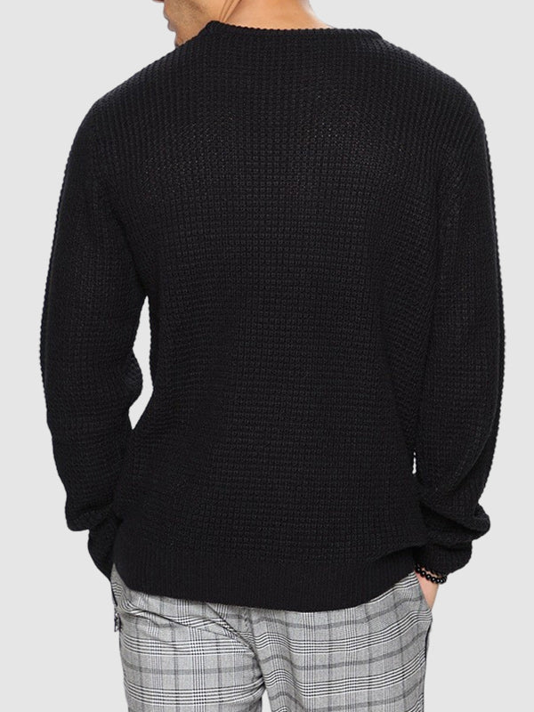 Relaxed fit herresweater med rund hals