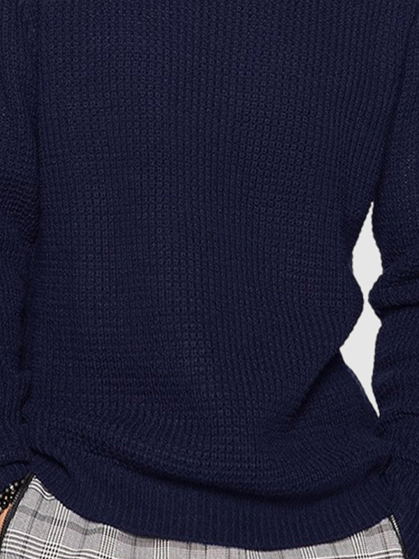 Relaxed fit herresweater med rund hals