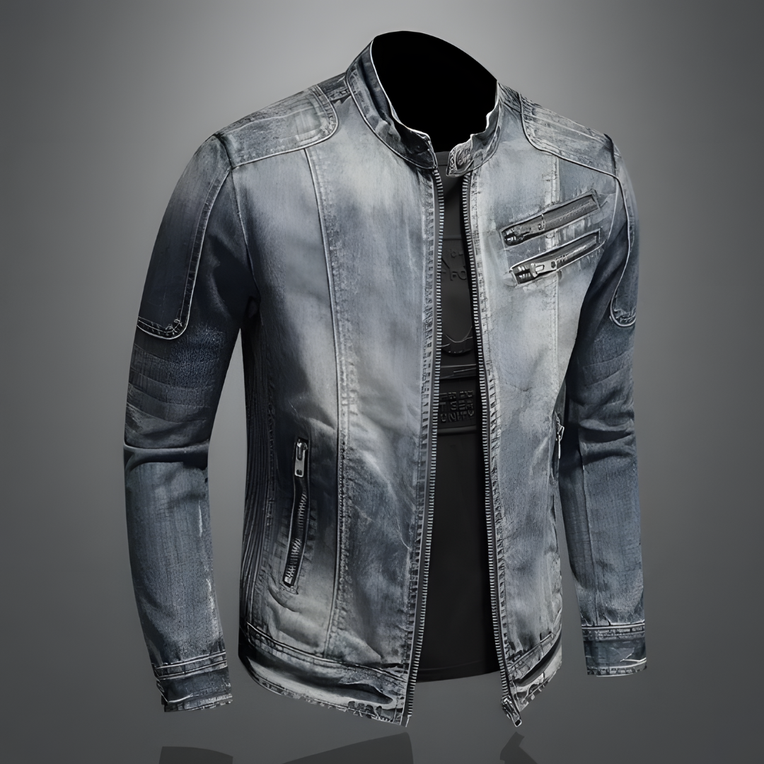 Retro denimjakke | Jakke i klassisk bikerstil