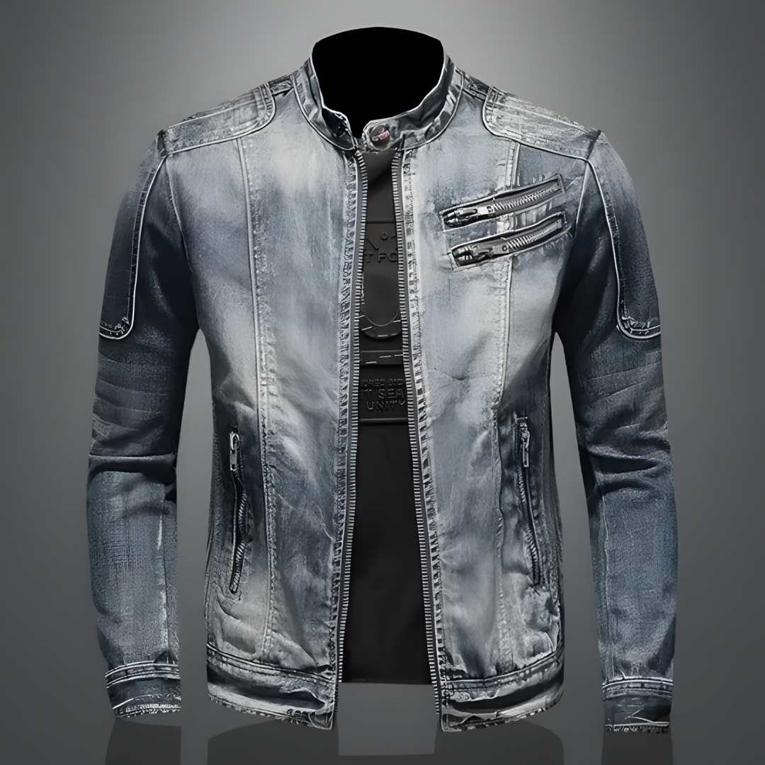 Retro denimjakke | Jakke i klassisk bikerstil