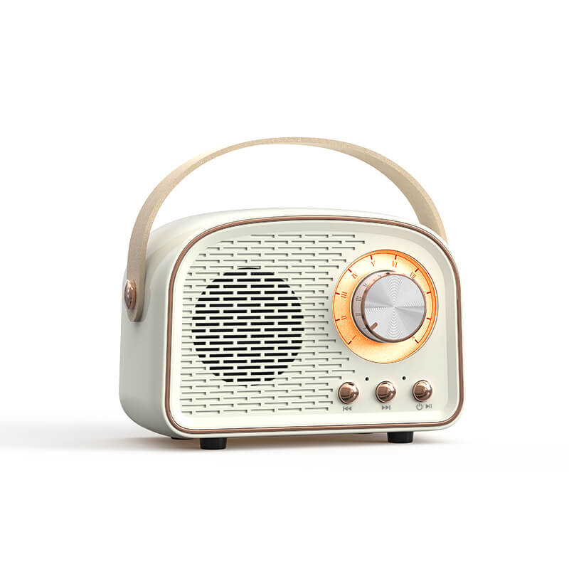 Retro rund radio-Bluetooth-højttaler | Trådløs | Bærbar | Stilfuld lyd til hjemmet og på farten