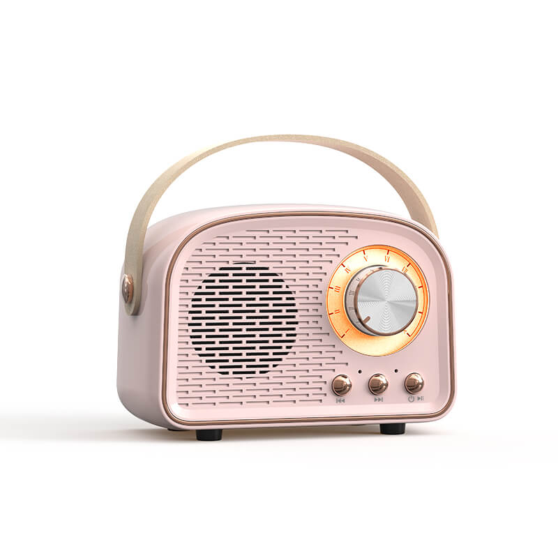 Retro rund radio-Bluetooth-højttaler | Trådløs | Bærbar | Stilfuld lyd til hjemmet og på farten