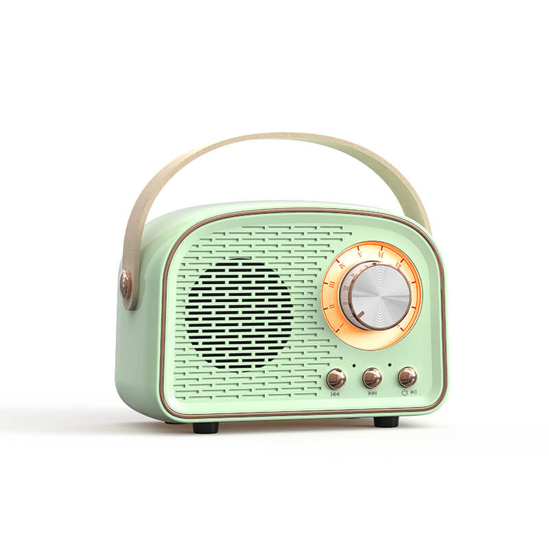 Retro rund radio-Bluetooth-højttaler | Trådløs | Bærbar | Stilfuld lyd til hjemmet og på farten