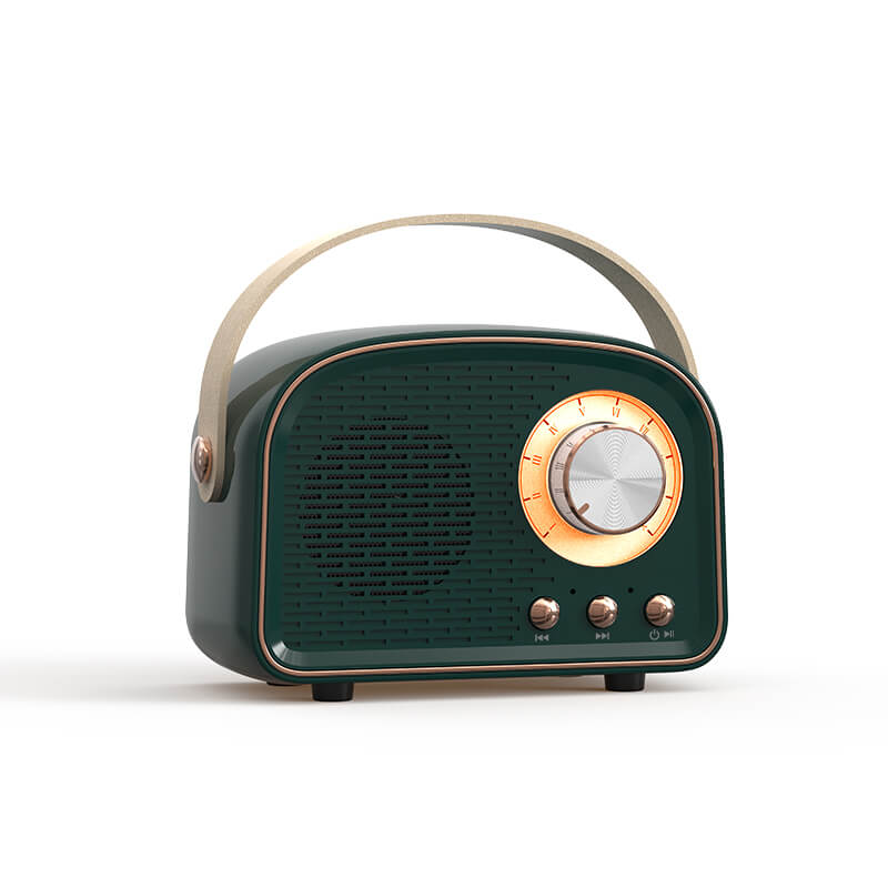 Retro rund radio-Bluetooth-højttaler | Trådløs | Bærbar | Stilfuld lyd til hjemmet og på farten