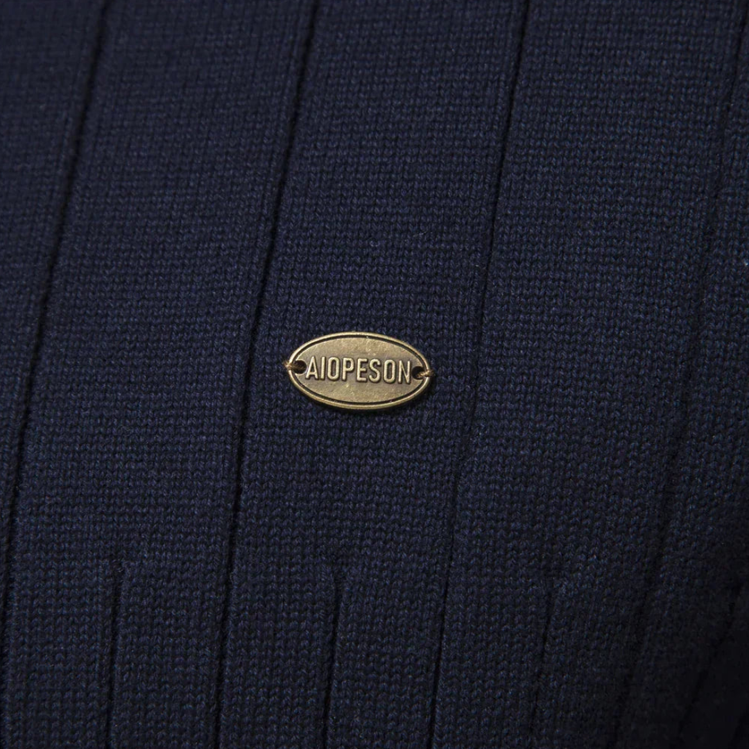 Ribstrikket half-zip herresweater