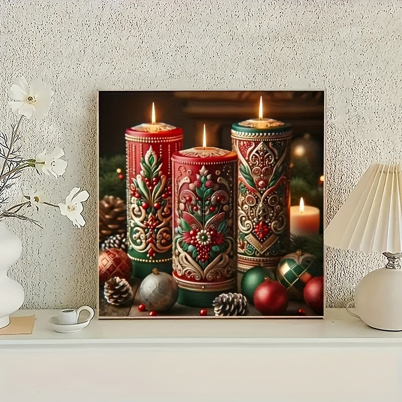 Rustikt julelys til pejsen til festlig dekoration