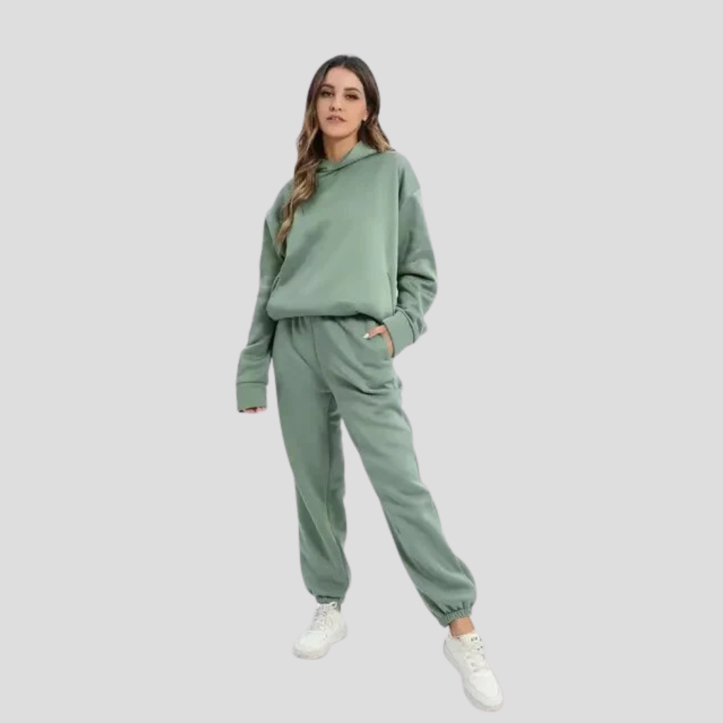 Sæt med hættetrøje og joggingbukser til damer – Afslappet vinter-loungewear