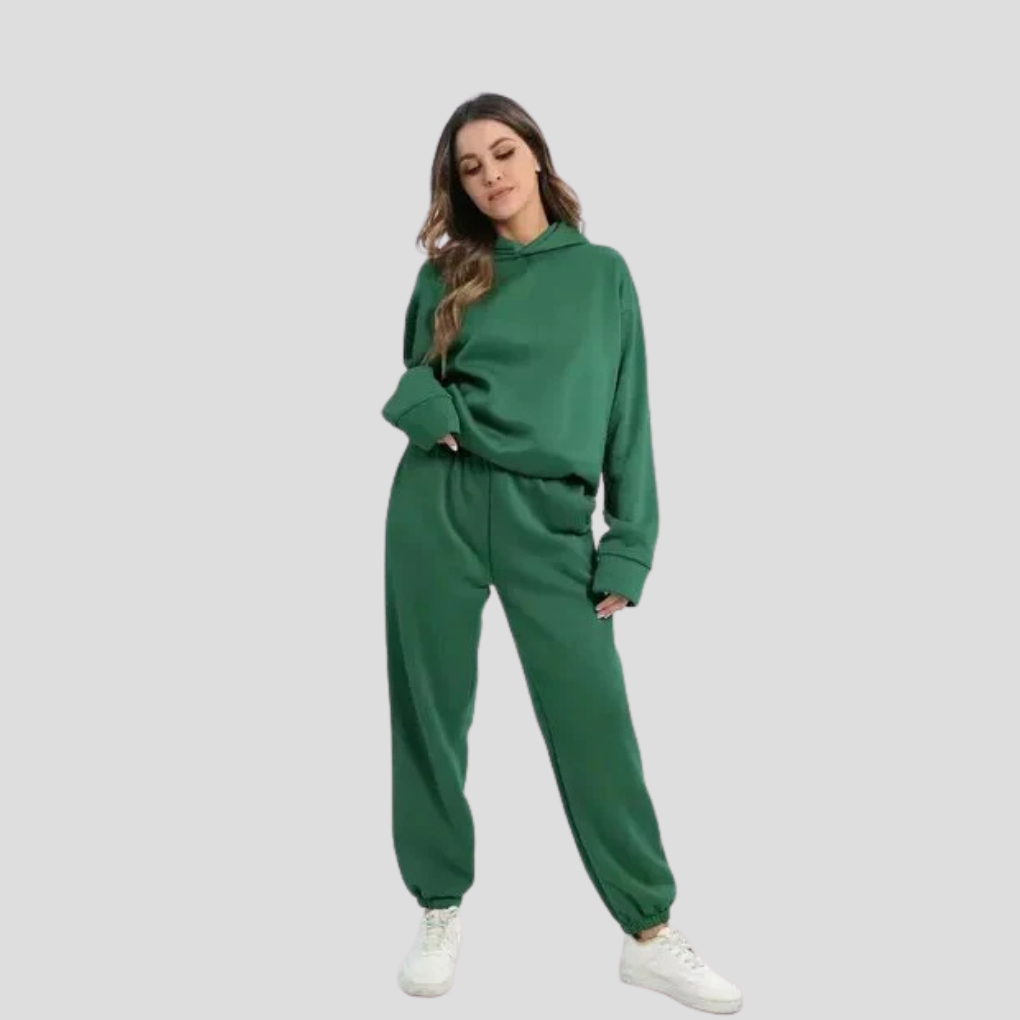 Sæt med hættetrøje og joggingbukser til damer – Afslappet vinter-loungewear