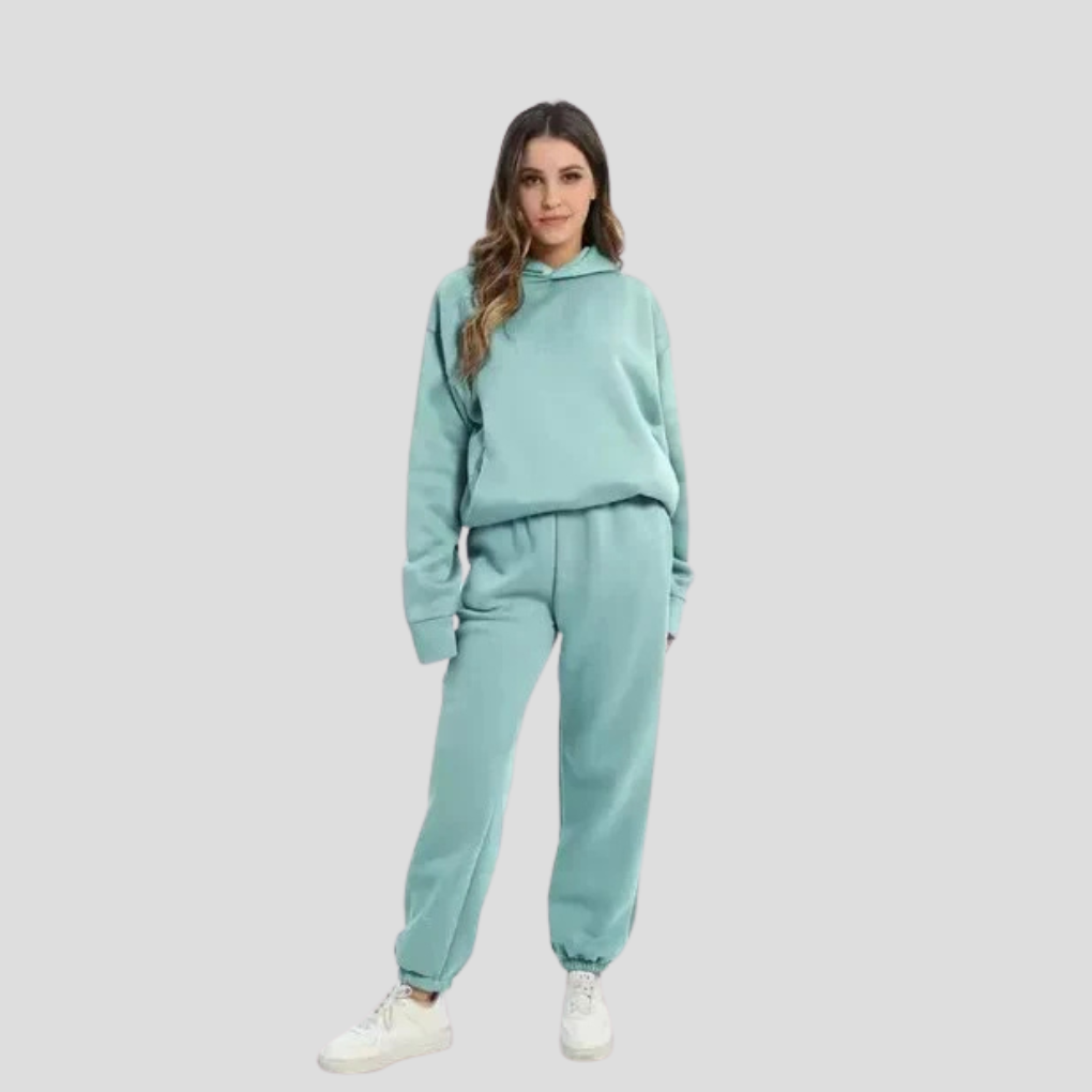 Sæt med hættetrøje og joggingbukser til damer – Afslappet vinter-loungewear