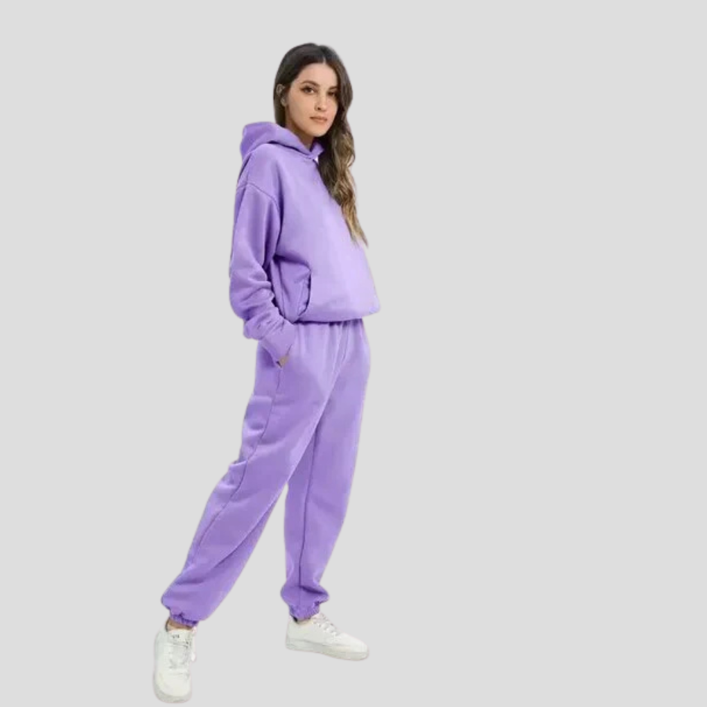 Sæt med hættetrøje og joggingbukser til damer – Afslappet vinter-loungewear
