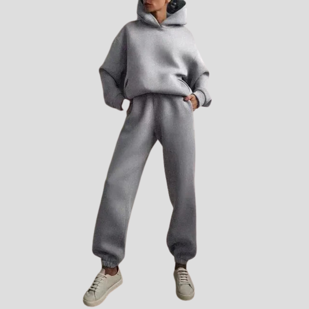 Sæt med hættetrøje og joggingbukser til damer – Afslappet vinter-loungewear