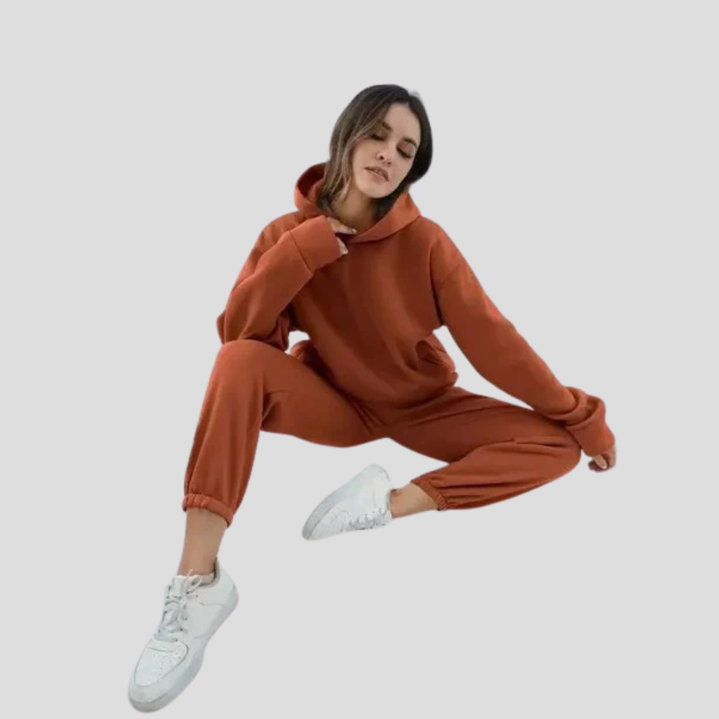 Sæt med hættetrøje og joggingbukser til damer – Afslappet vinter-loungewear
