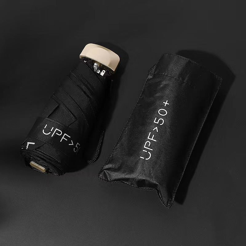 Sammenklappelig paraply til kvinder med UV-beskyttelse og innovativ mekanisme