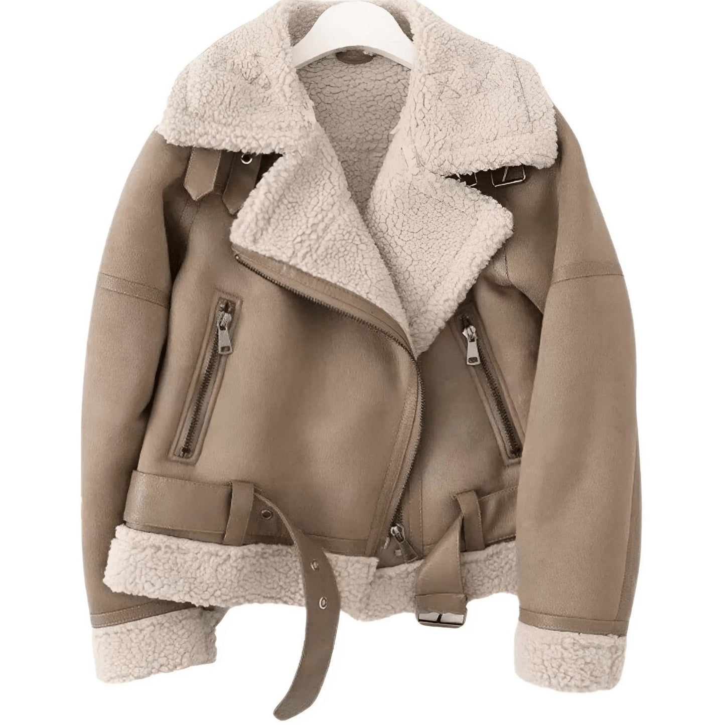 Shearling-pilotjakke til damer