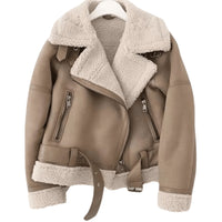 Shearling-pilotjakke til damer