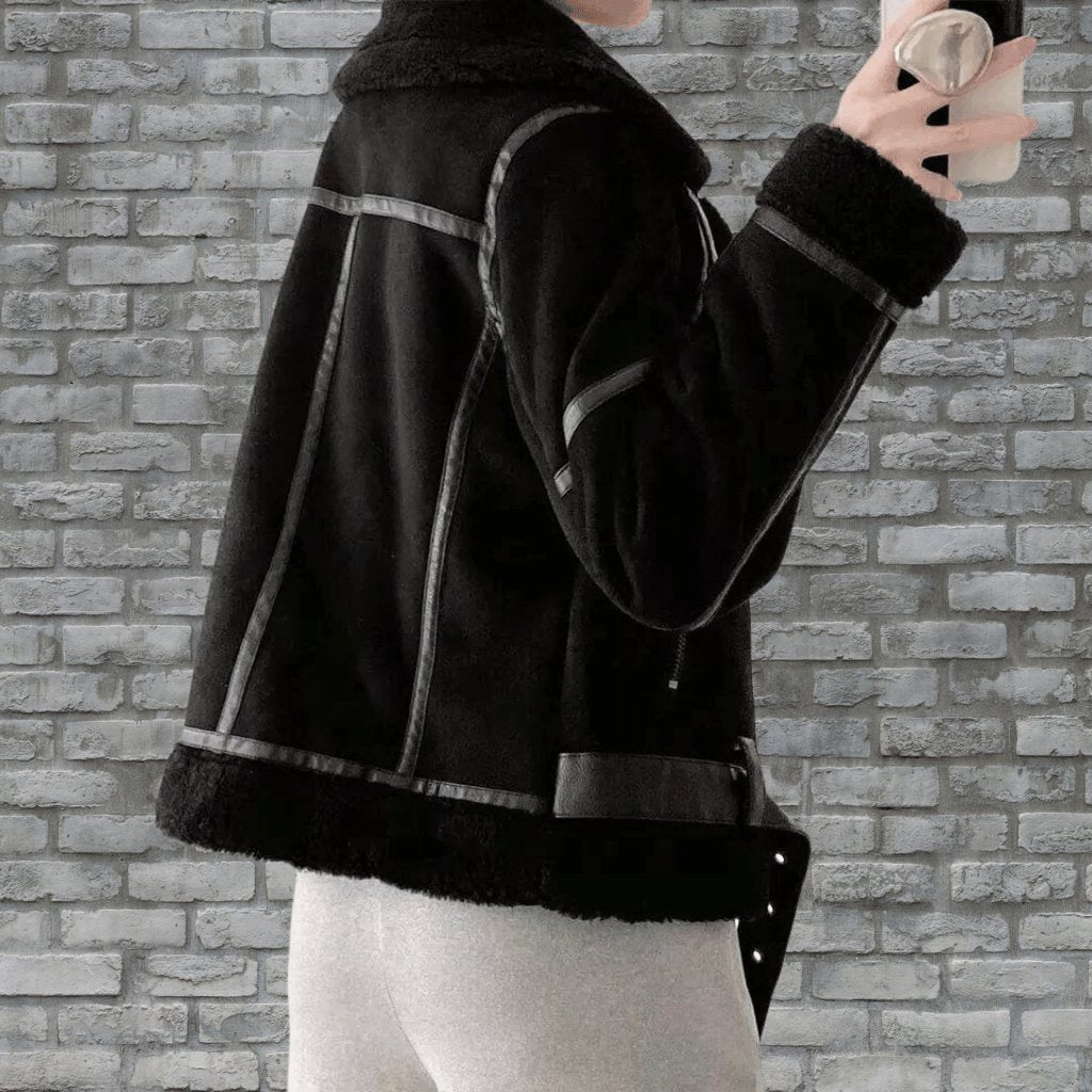 Shearling-pilotjakke til damer