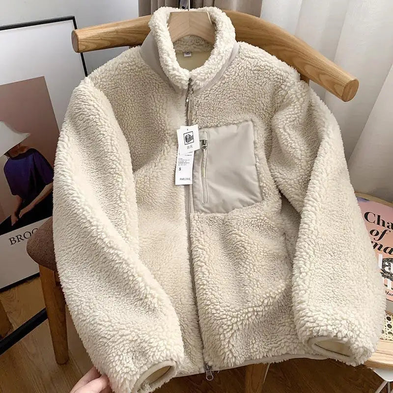 Sherpajakke med lynlås til damer