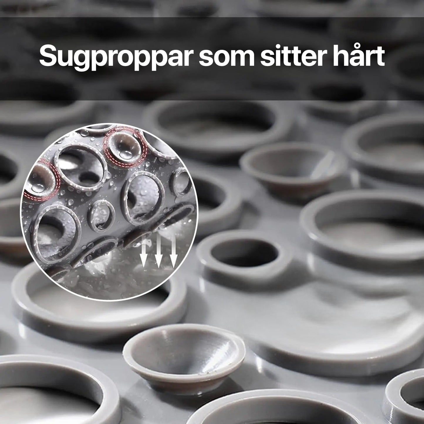 Skridsikker badekarsmåtte med sugekopper